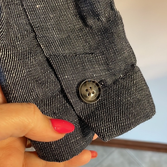 Banana Republic prima cotton women’s Heather navy blue 1 button closure blazer 0 - Picture 5 of 14